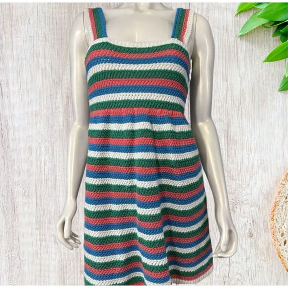 Zara Womens Mini Dress Size M Boho Cottagecore Crochet Y2K Retro 70s NWT - Picture 1 of 6